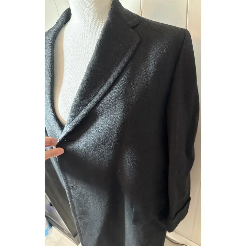 Botany Men's Vintage 500 Charcoal Trench Coat Size 40R